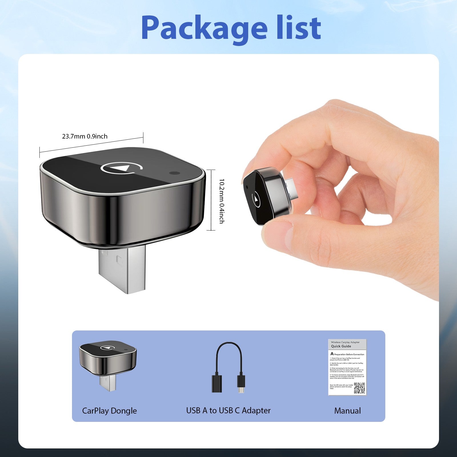 Wireless CarPlay & Android Auto Adapter – USB Plug-and-Play