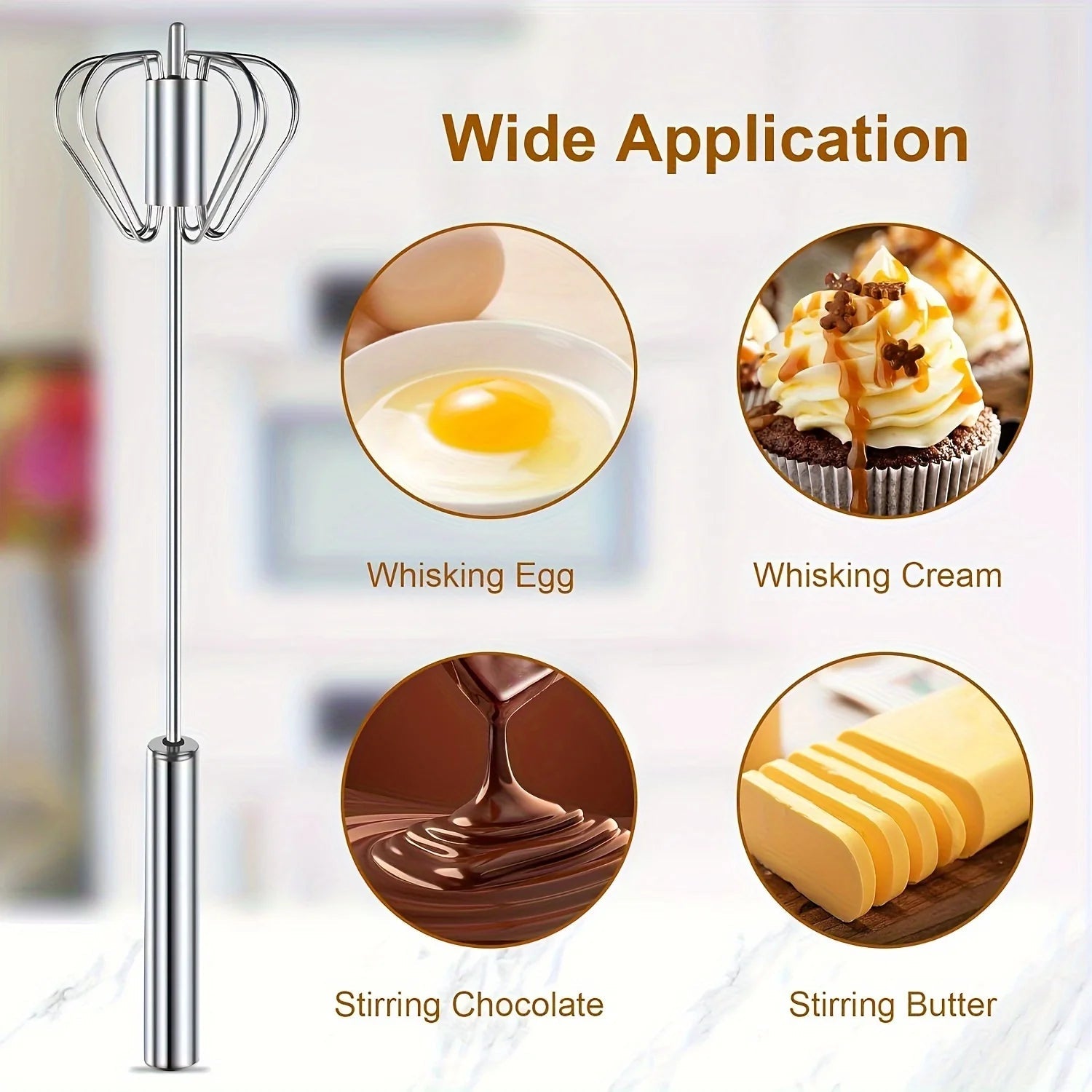 Stainless Steel Semi-Automatic Egg Beater & Mixer