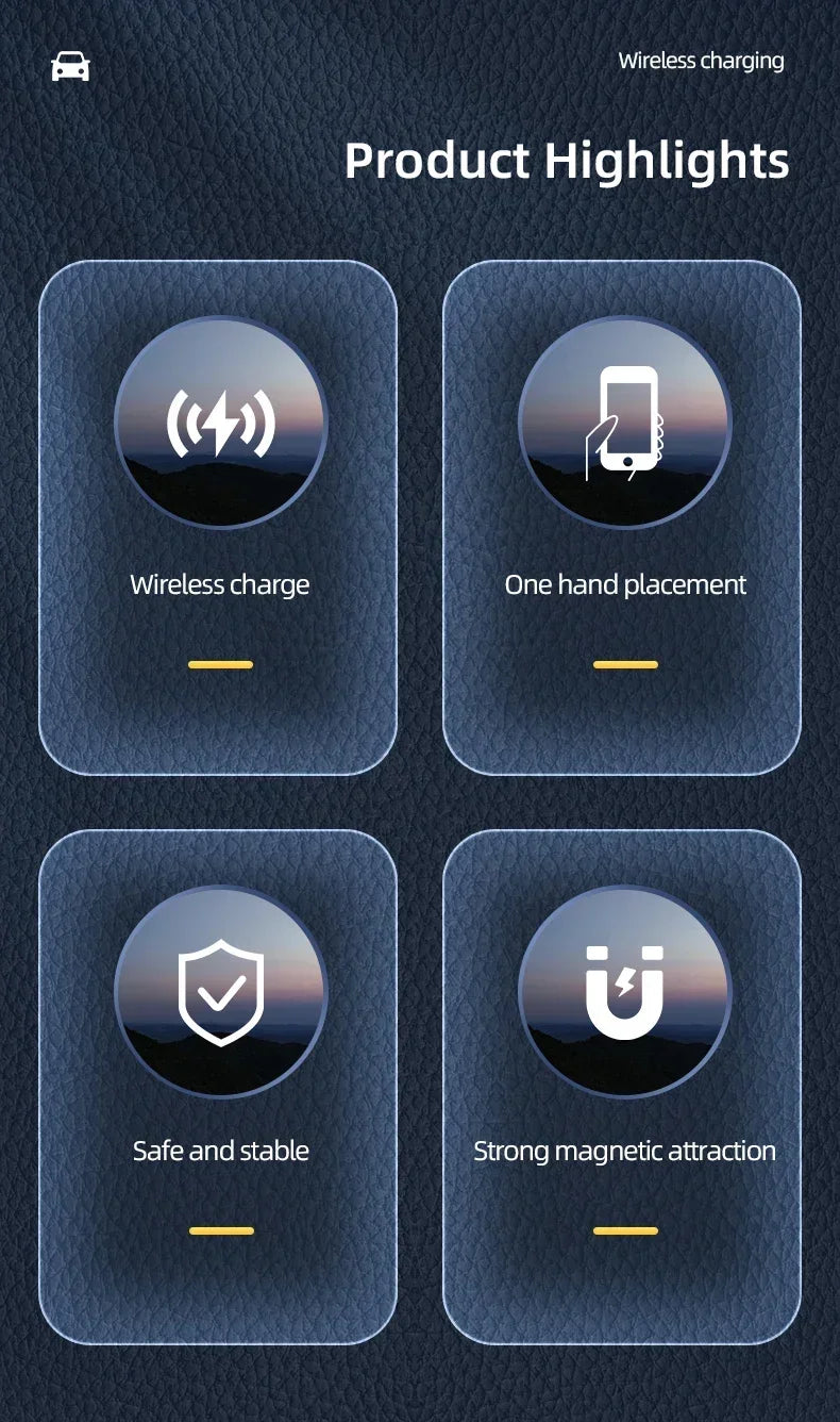 Magnetic Wireless Car Charger – Air Vent Holder for iPhone & Android