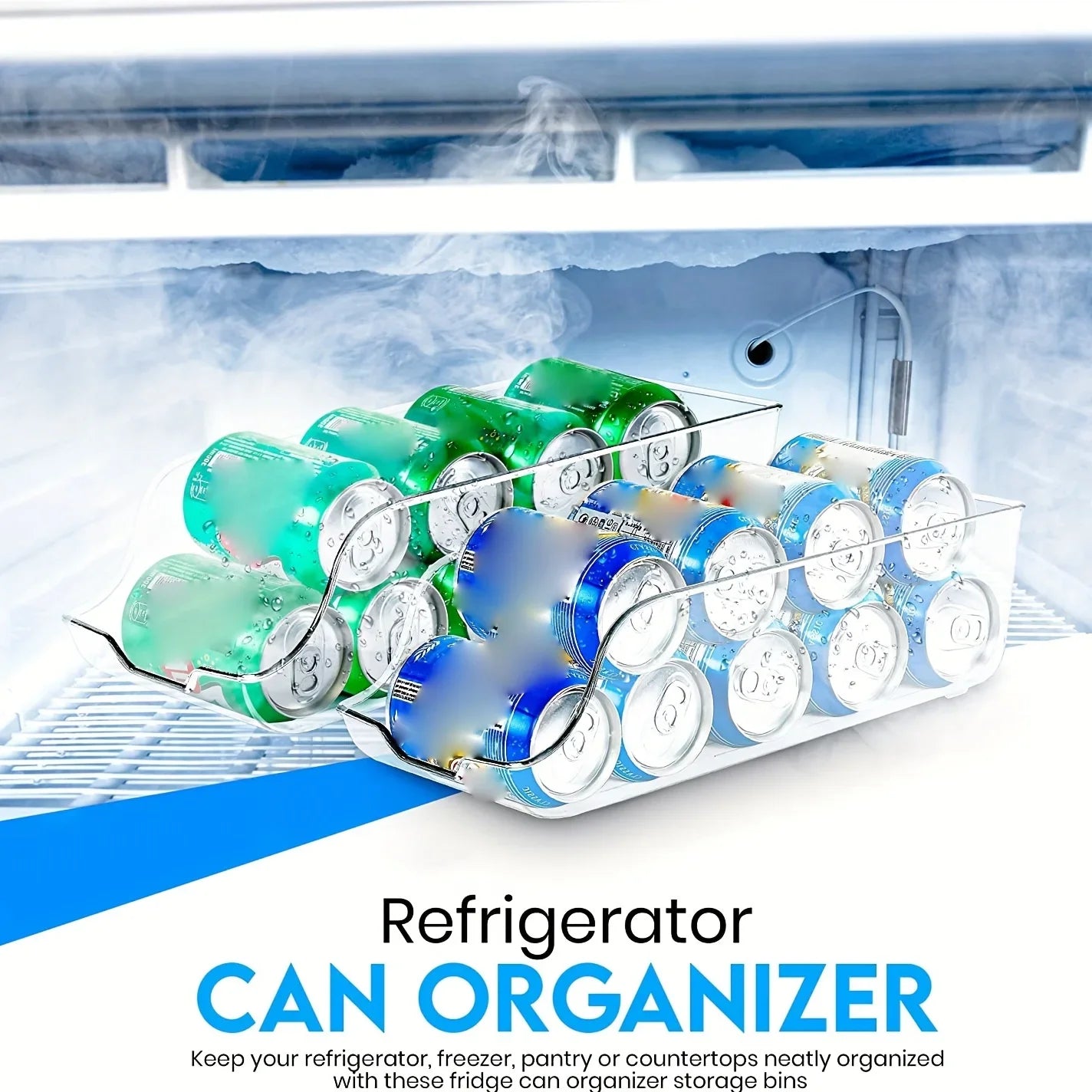 Kitchen Storage Can Dispenser – Space-Saving Refrigerator Organizer Rack