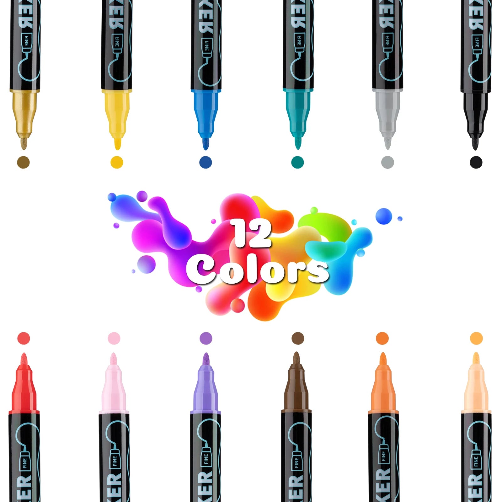 Dual Tip Acrylic Paint Markers Set