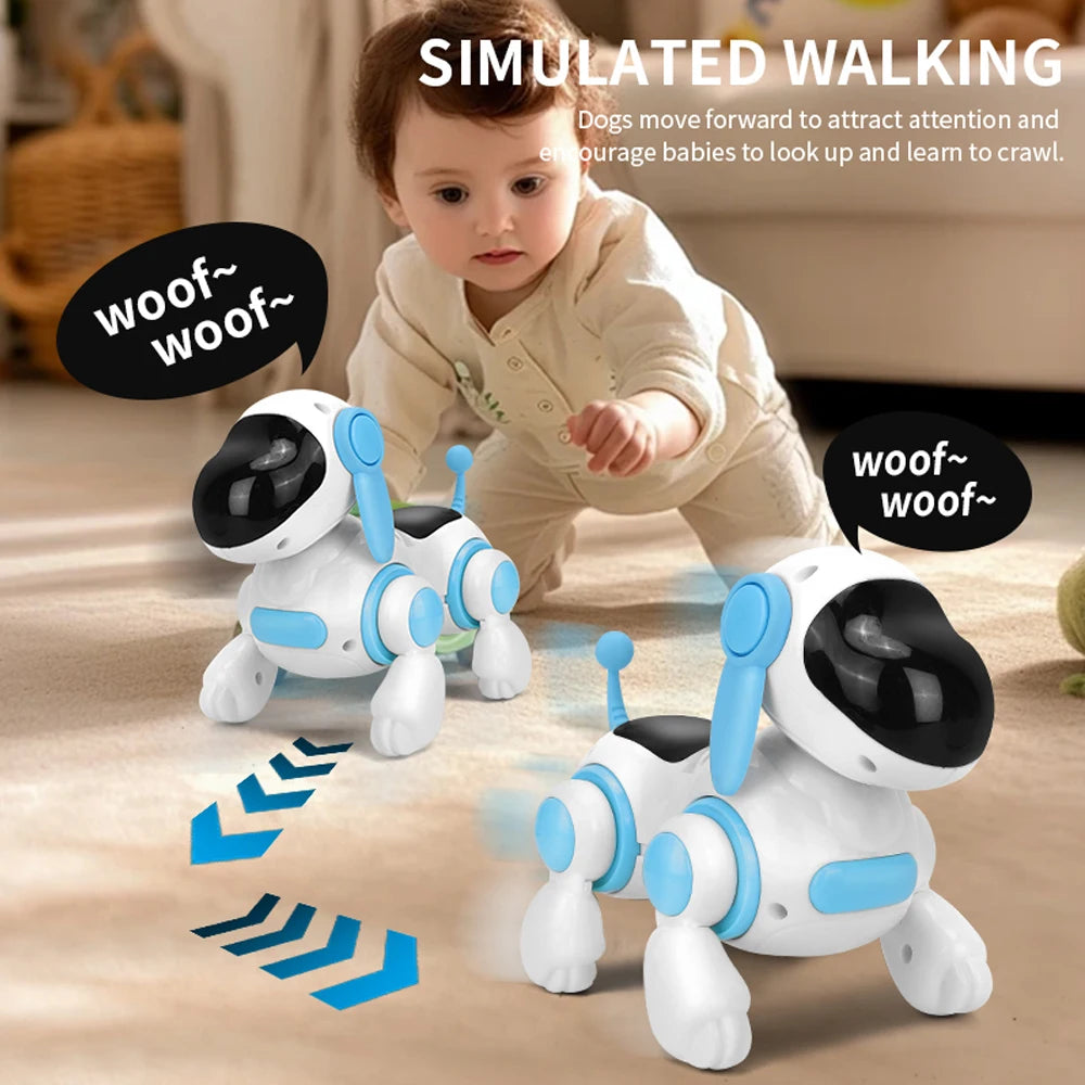 Smart Interactive Robotic Dog Toy – Walking Singing LED Puppy