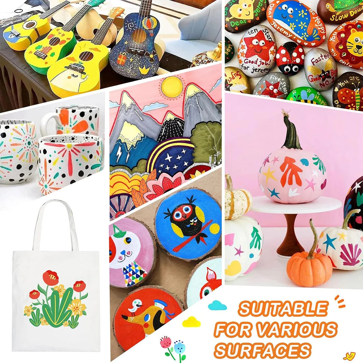 Dual Tip Acrylic Paint Markers Set