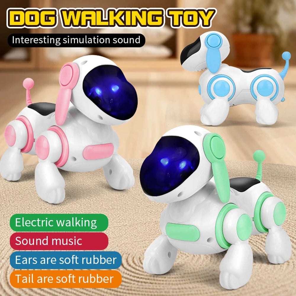 Smart Interactive Robotic Dog Toy – Walking Singing LED Puppy