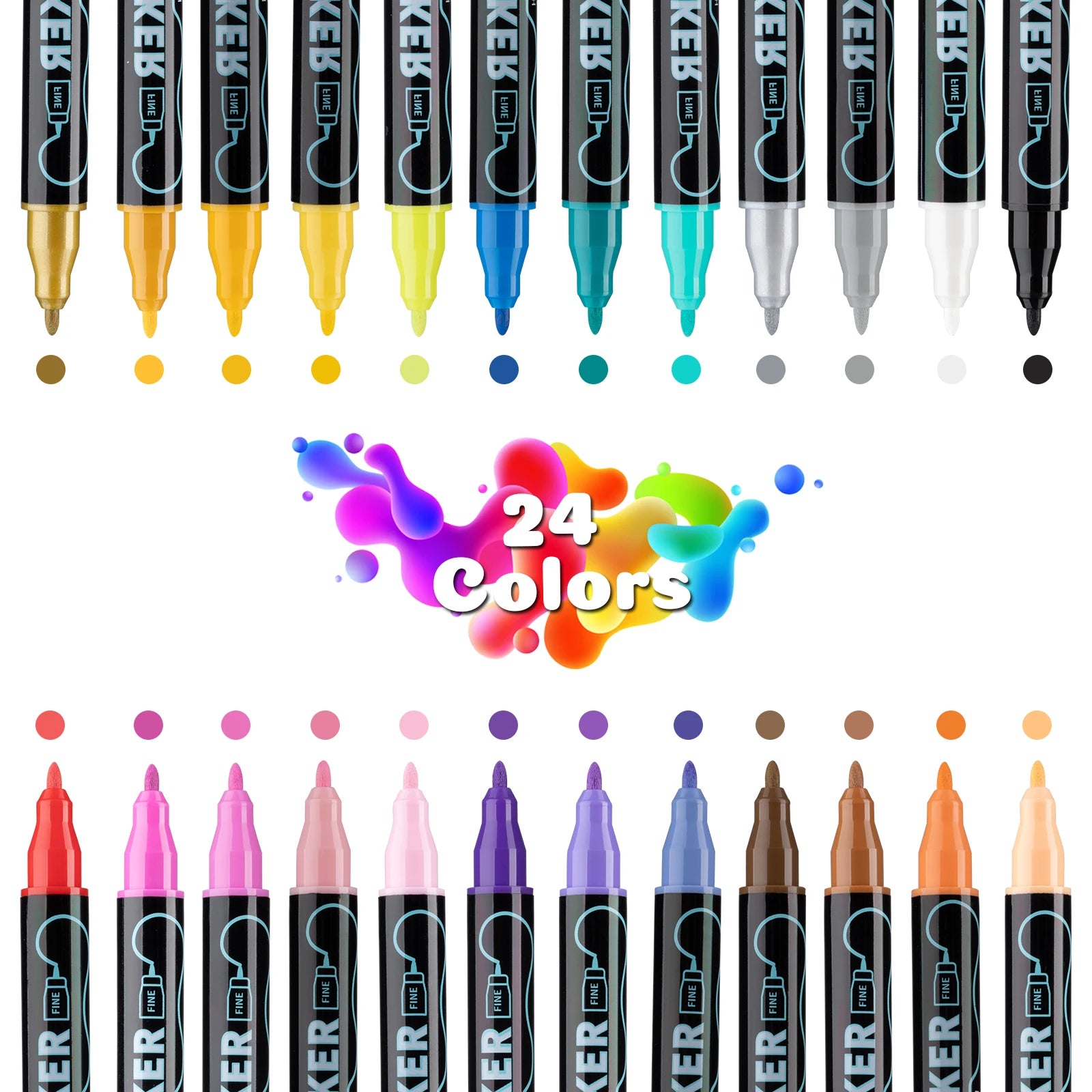 Dual Tip Acrylic Paint Markers Set