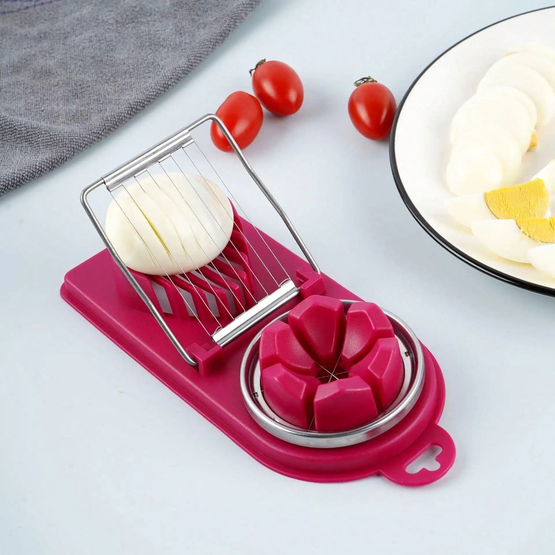 Dual-Purpose Egg Cutter & Wire Slicer – Stainless Steel Base