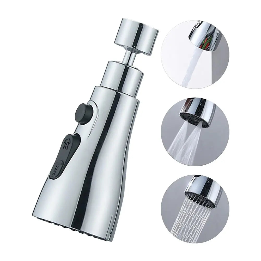 360° Rotating Faucet Extender – 3-Mode Kitchen Tap Adapter