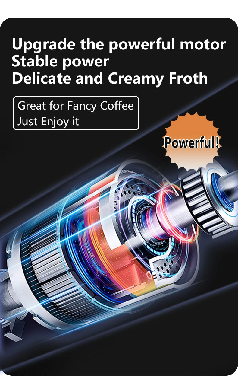 3-Speed Wireless Coffee Cream Frother – USB Rechargeable