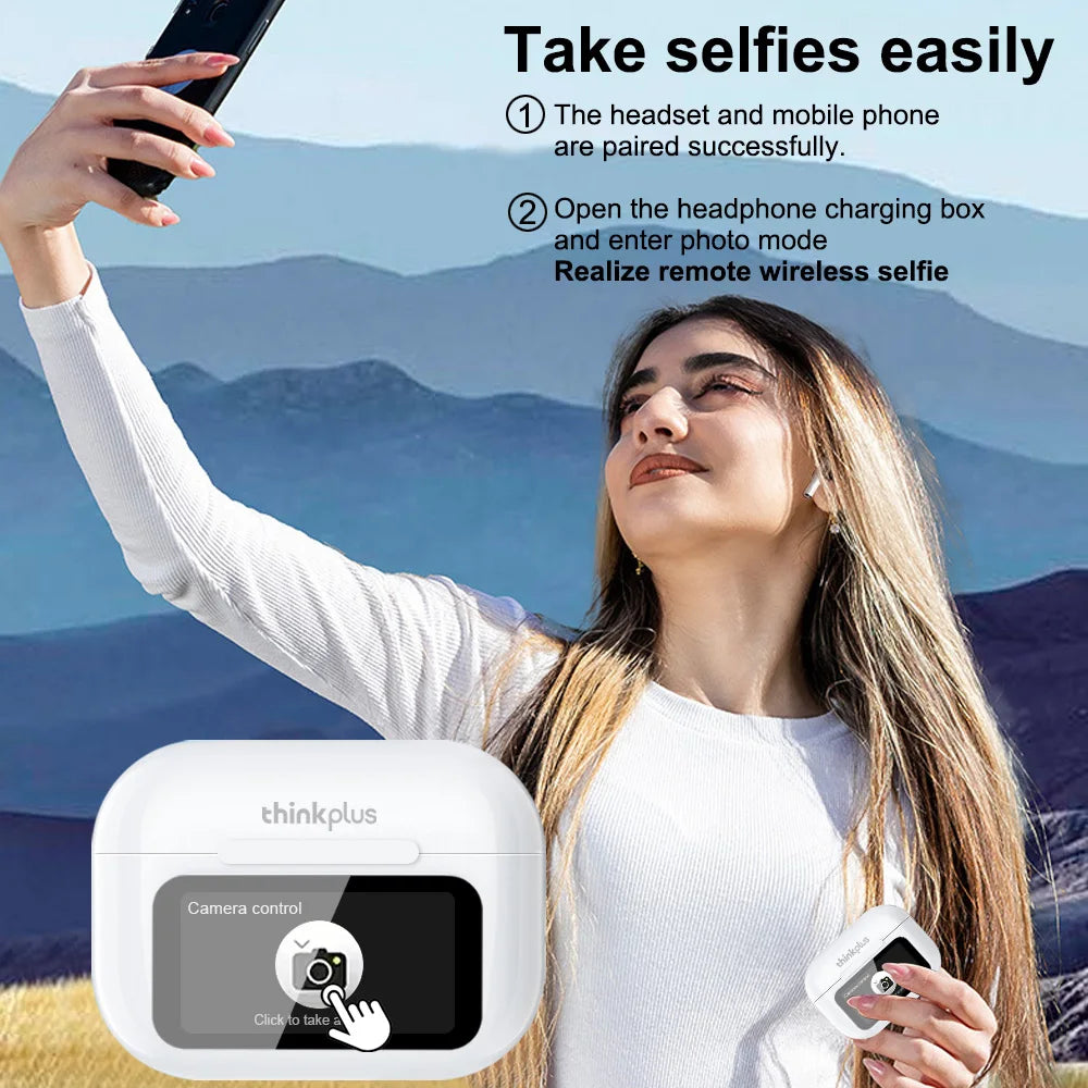 Thinkplus ANC Wireless Bluetooth Earbuds – LED Touch-Control, HD Mic