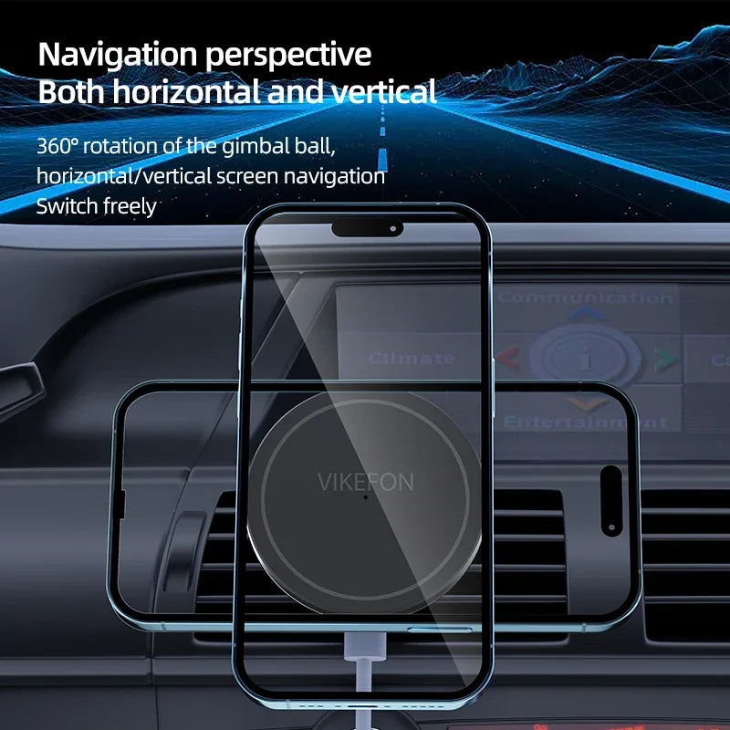 Magnetic Wireless Car Charger – Air Vent Holder for iPhone & Android