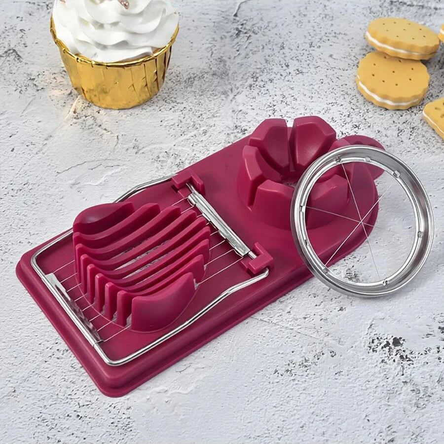 Dual-Purpose Egg Cutter & Wire Slicer – Stainless Steel Base