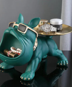 Resin Bulldog Storage Tray – Luxury Dog Sculpture Organizer