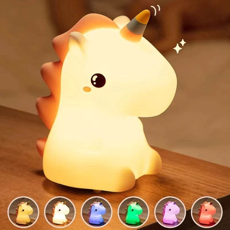 Unicorn Silicone Night Light – Color-Changing LED Lamp for Kids’ Room