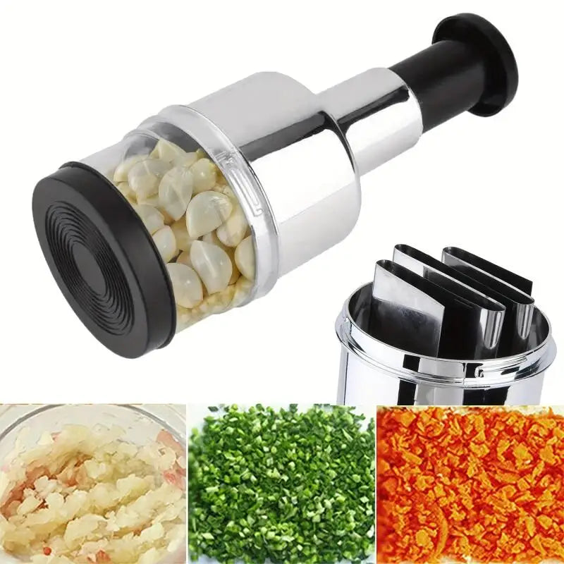 Manual Stainless Steel Food Chopper – Vegetable & Herb Cutter