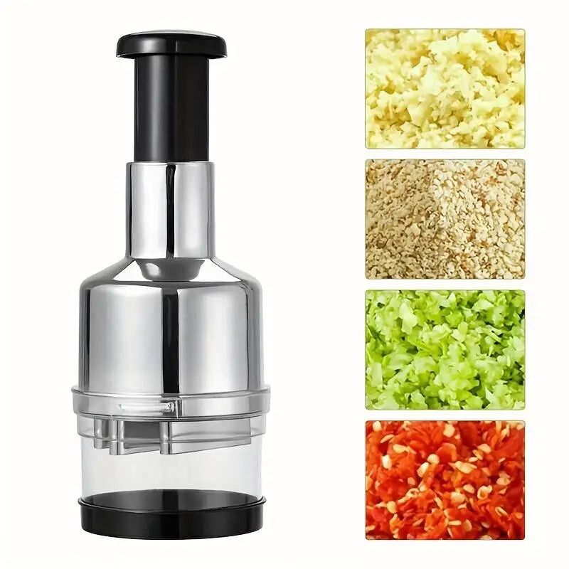 Manual Stainless Steel Food Chopper – Vegetable & Herb Cutter