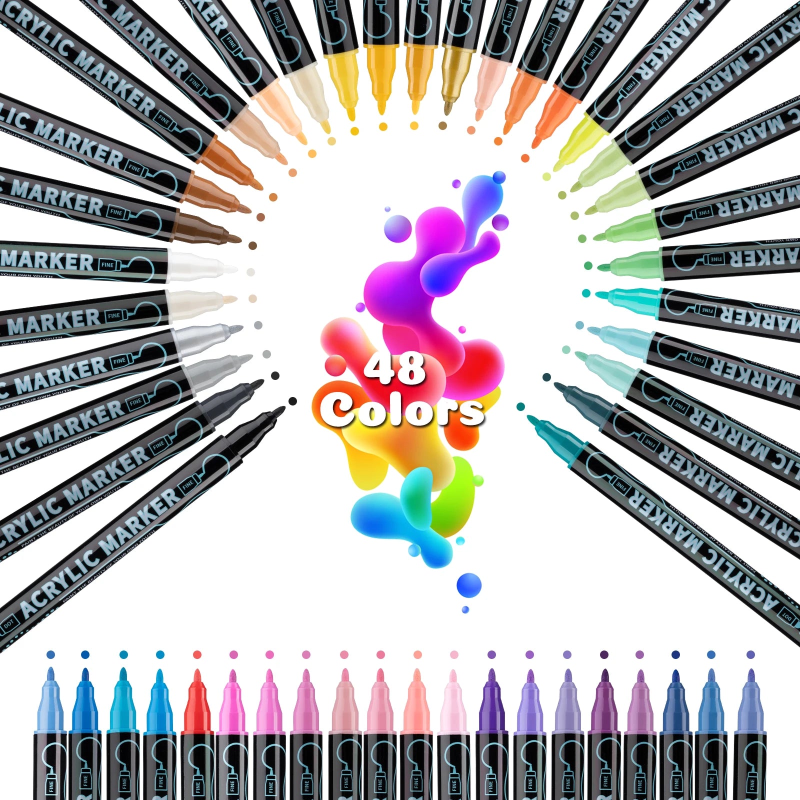 Dual Tip Acrylic Paint Markers Set
