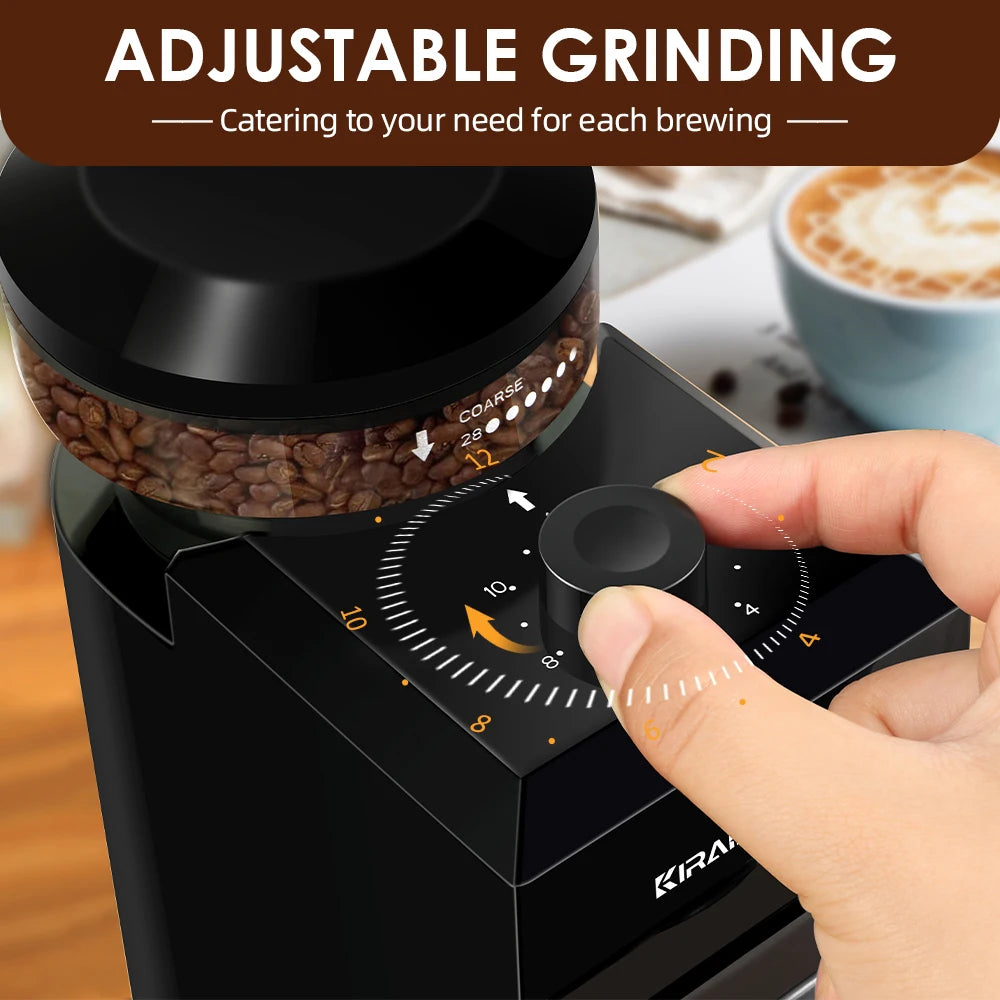 Automatic Electric Burr Coffee Grinder – Stainless Steel Beans Mill
