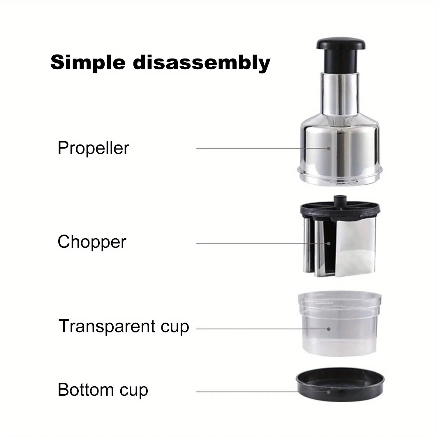 Manual Stainless Steel Food Chopper – Vegetable & Herb Cutter