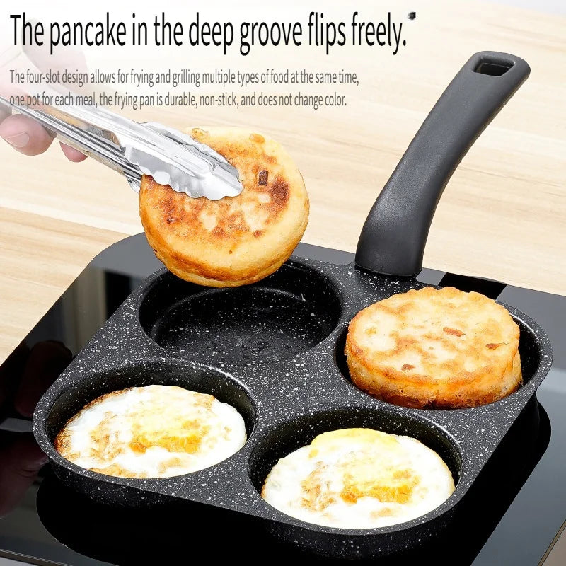 4-Hole Stone Coated Omelette Pan – Non-Stick Egg Frying Pan