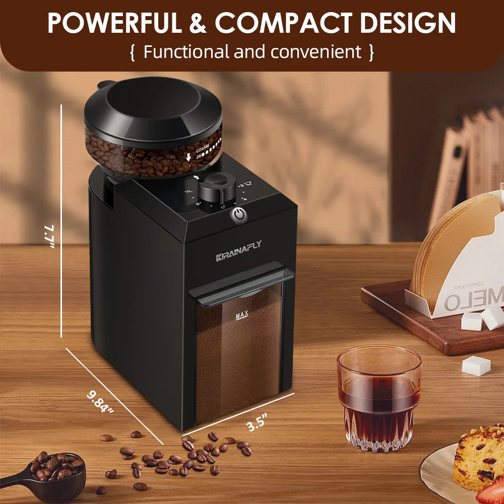 Automatic Electric Burr Coffee Grinder – Stainless Steel Beans Mill