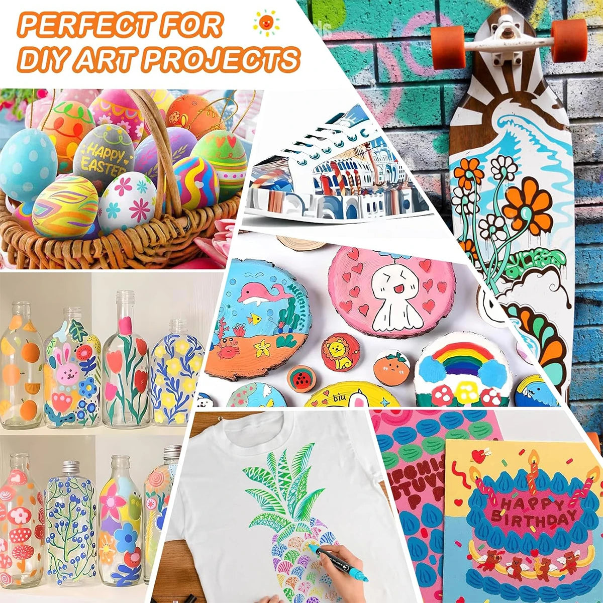 Dual Tip Acrylic Paint Markers Set