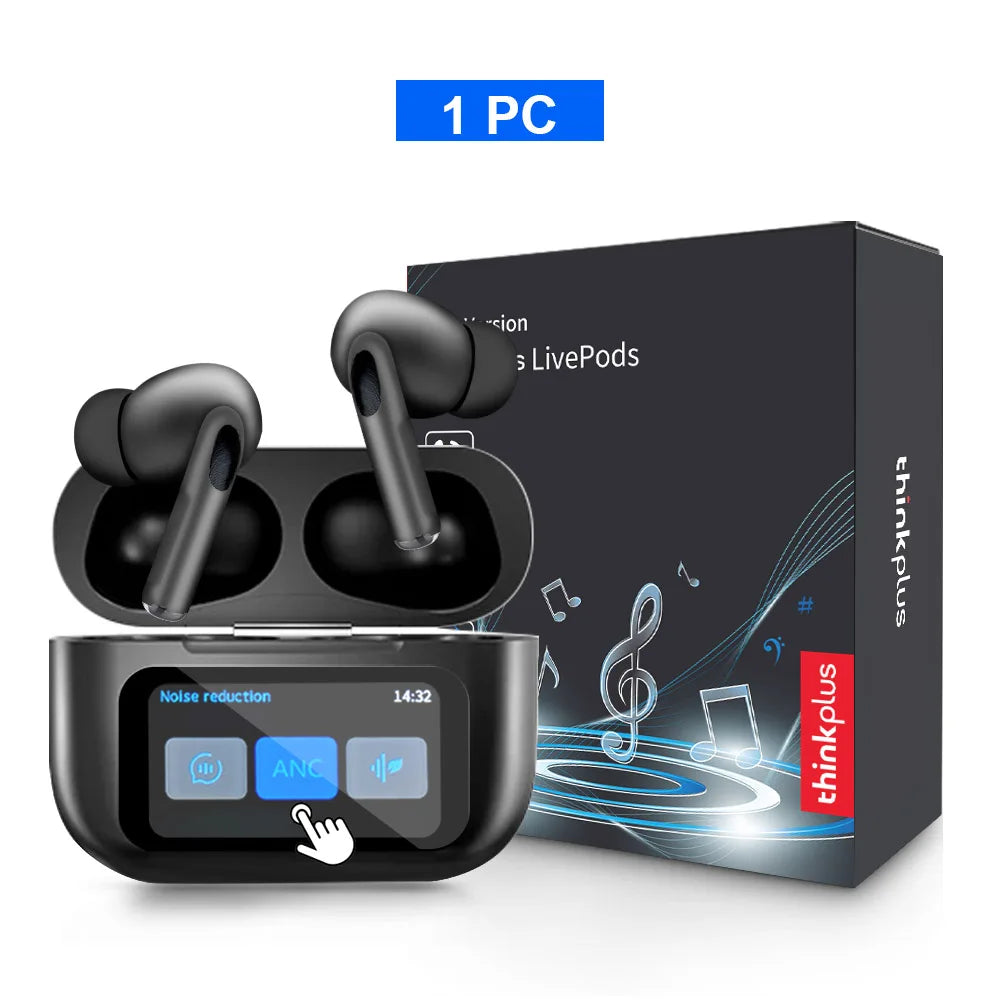 Thinkplus ANC Wireless Bluetooth Earbuds – LED Touch-Control, HD Mic