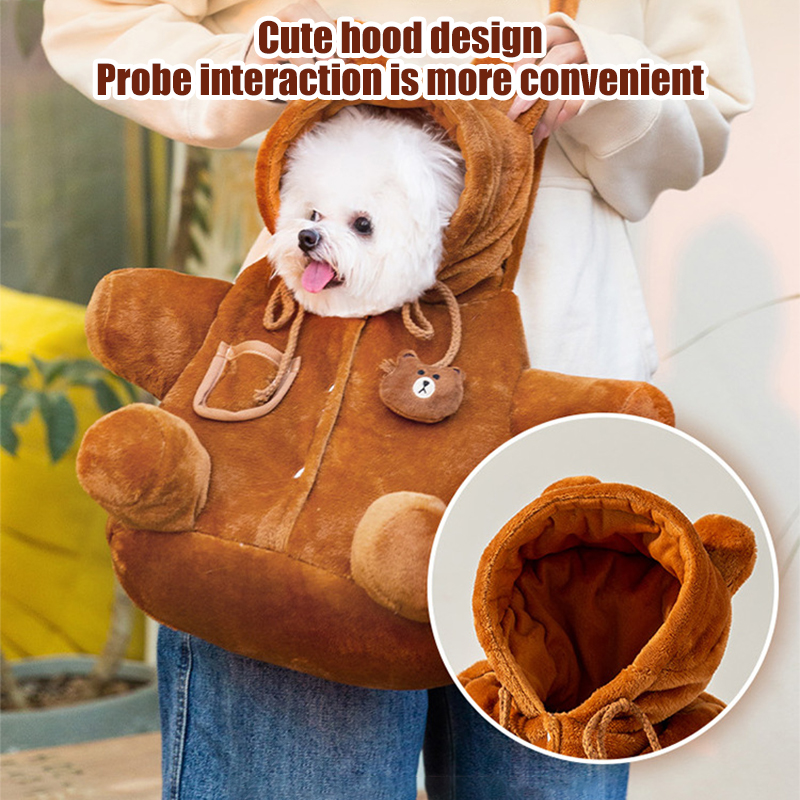 Cozy Bear Windproof Pet Carrier – Warm Sling for Cats & Small Dogs