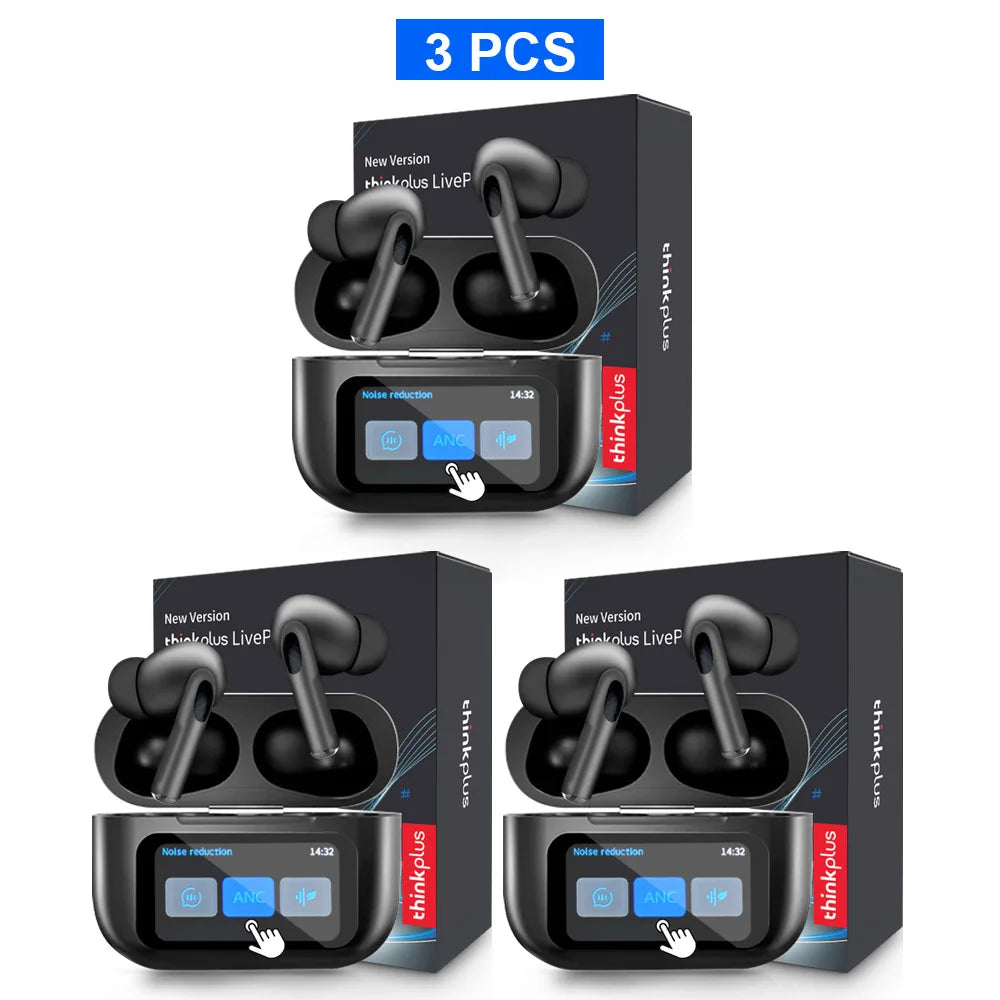 Thinkplus ANC Wireless Bluetooth Earbuds – LED Touch-Control, HD Mic