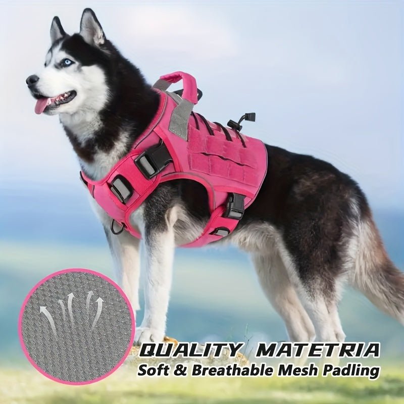 Tactical Dog Harness – Heavy-Duty Polyester, Fully Adjustable Vest