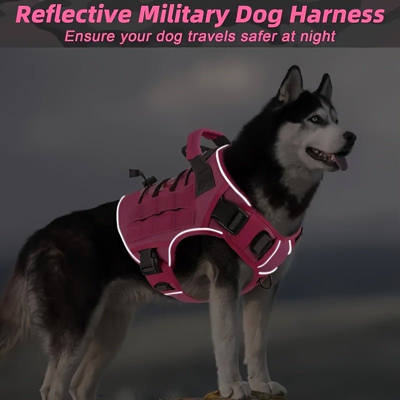 Tactical Dog Harness – Heavy-Duty Polyester, Fully Adjustable Vest